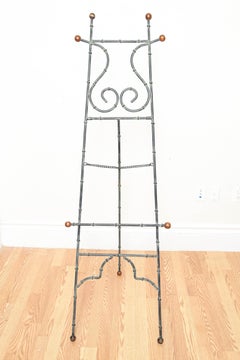 Vintage Faux Bamboo Easel, Metal with Verdigris Finish, Circa 1960s
