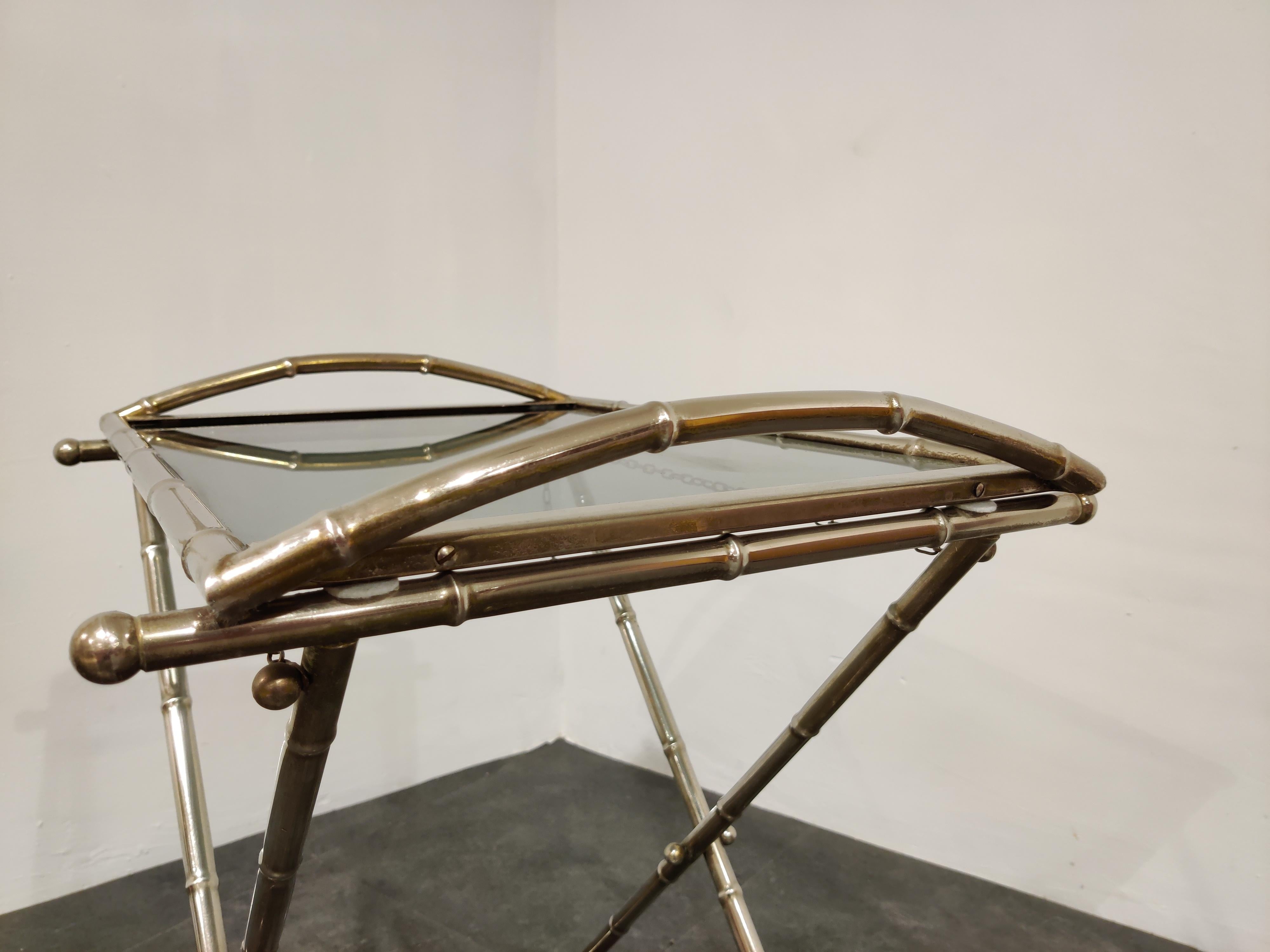 Mid-20th Century Vintage Faux Bamboo Folding Table, 1950s