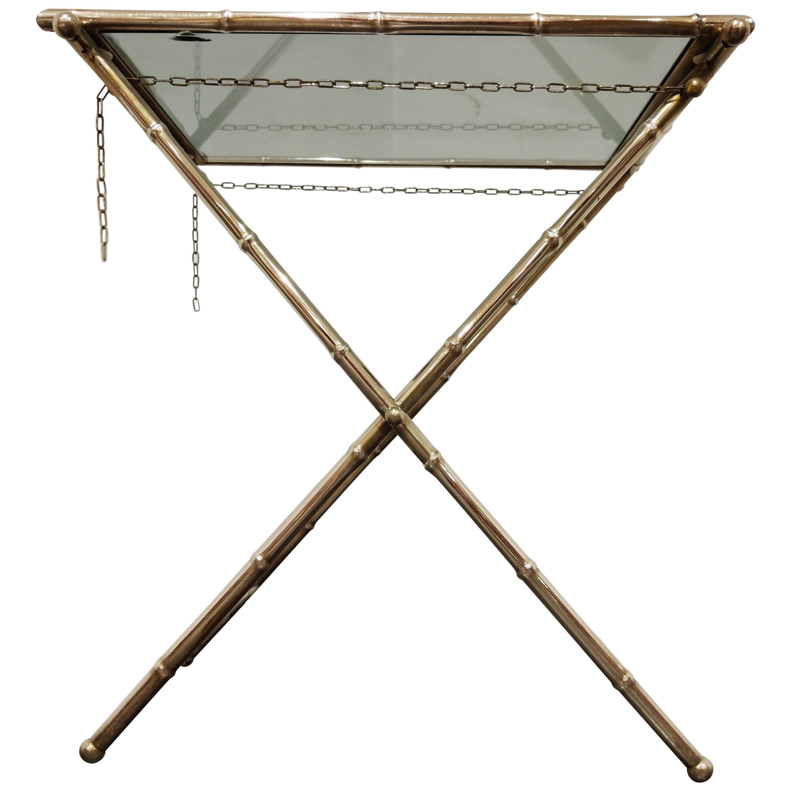 Vintage Faux Bamboo Folding Table, 1950s