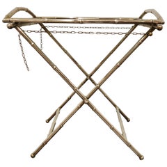 Vintage Faux Bamboo Folding Table, 1950s