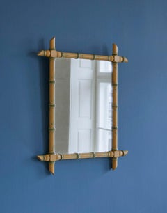 Vintage Faux Bamboo Framed Wall Mirror, England, 1970's