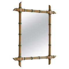 Vintage Faux Bamboo Framed Wall Mirror, England, 1970's