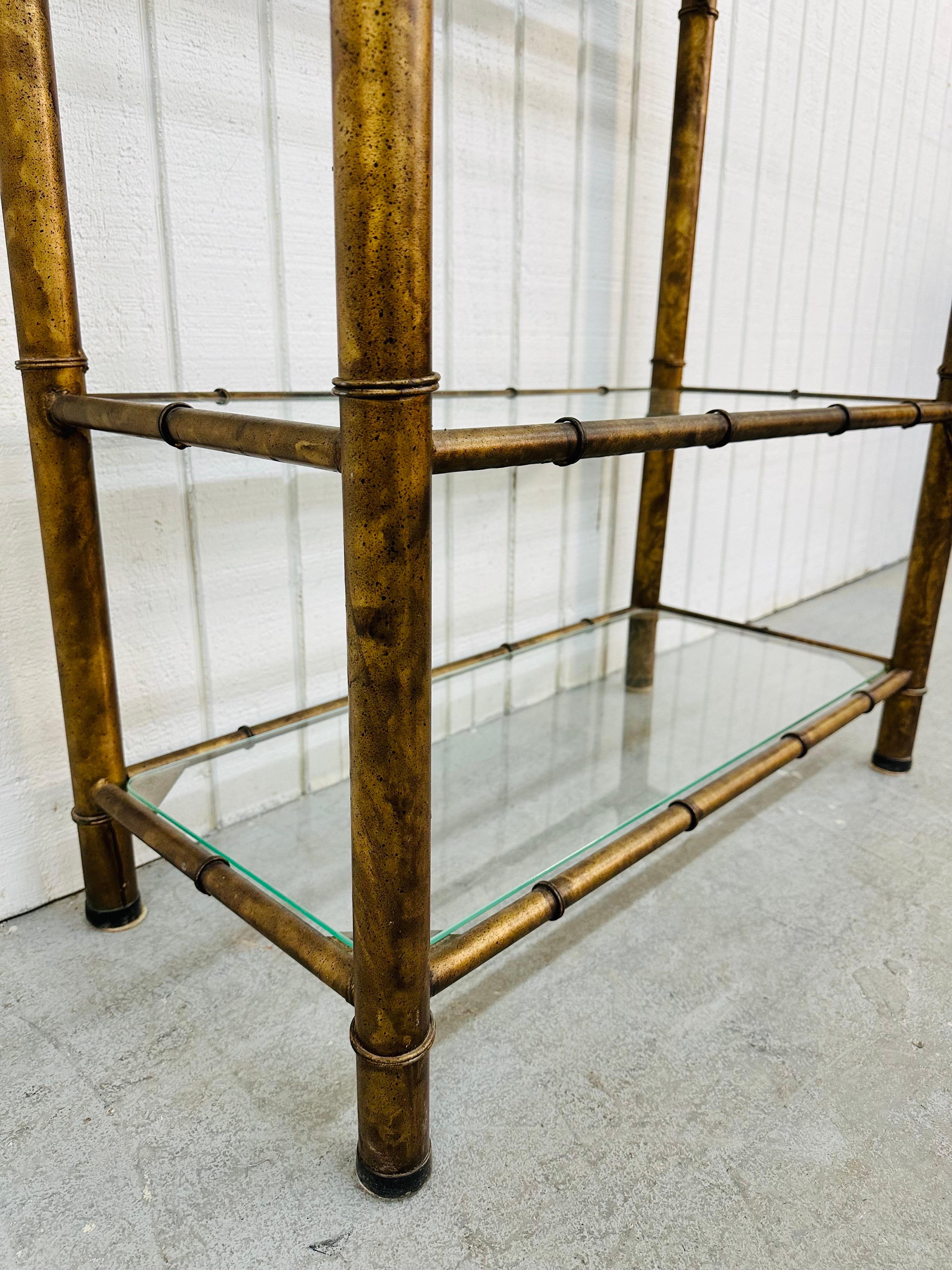 Vintage Faux Bamboo Glass Etagere 1
