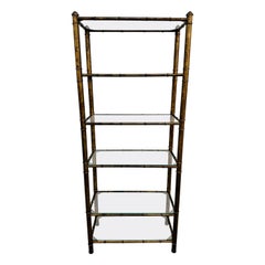 Vintage Faux Bamboo Glas Etagere
