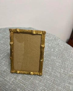 Vintage Faux Bamboo Metal Picture Frames - Set of 2