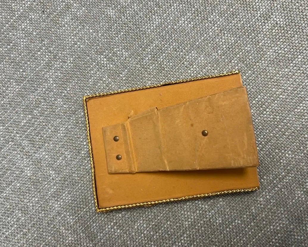 Vintage-Bilderrahmen aus Kunstbambus und Metall aus Metall – 2er-Set (Unbekannt) im Angebot