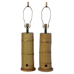 Vintage Faux Bamboo Plaster Table Lamps from the Moana Hotel, Hawaii 1960's