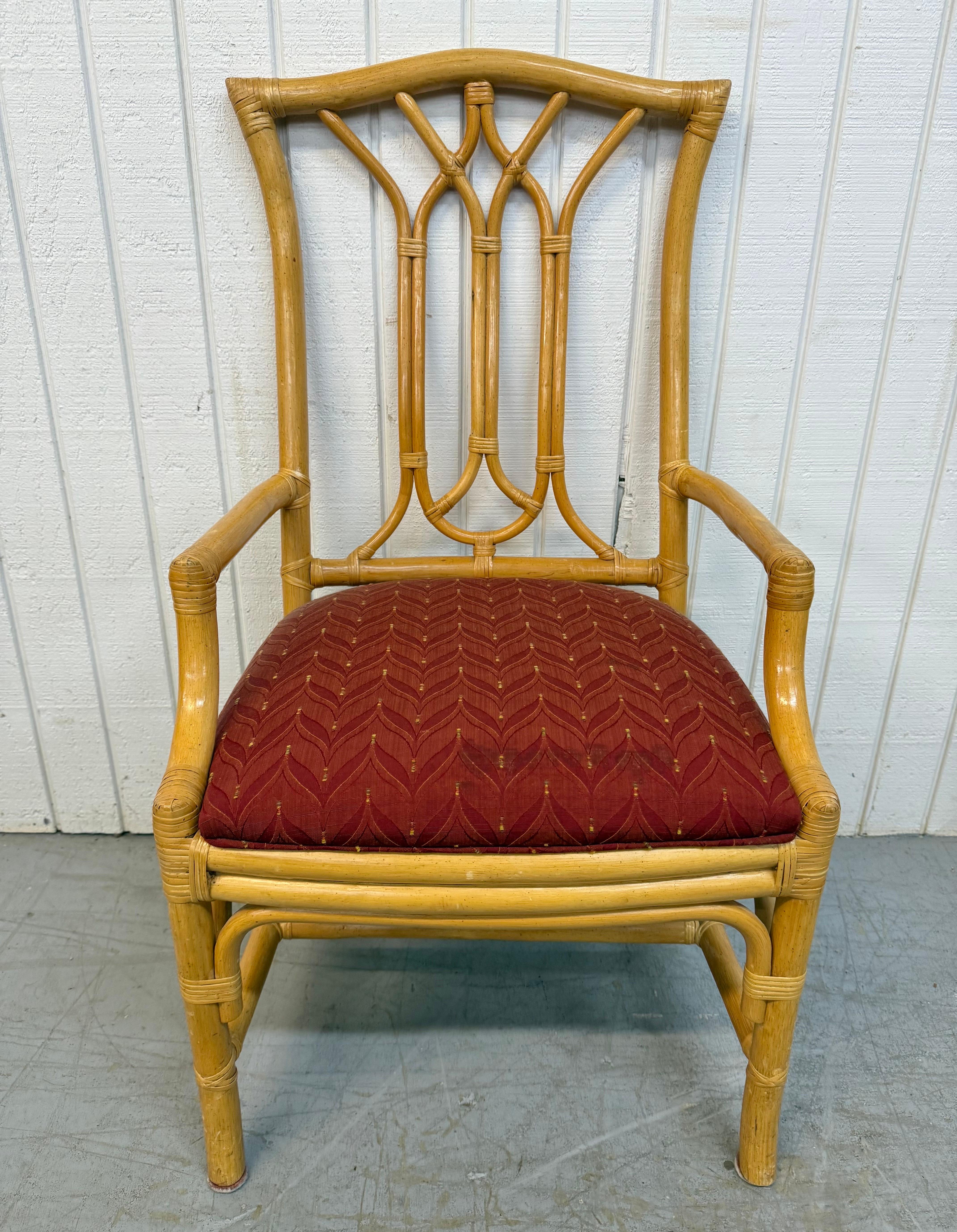 Americano Sedie da pranzo in rattan finto bambù vintage - Set di 8 sedie in vendita