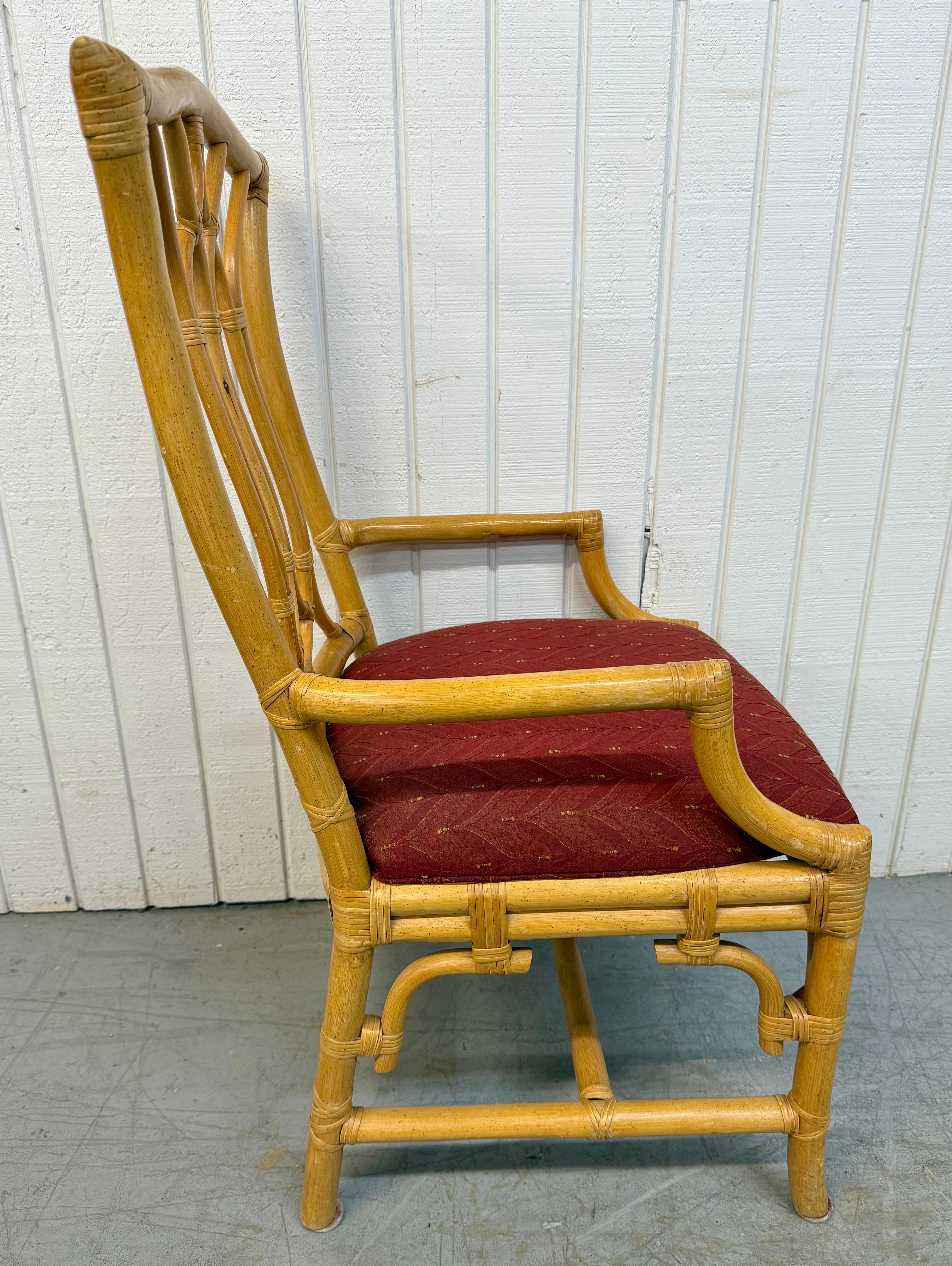 Sedie da pranzo in rattan finto bambù vintage - Set di 8 sedie In condizioni buone in vendita a Clarksboro, NJ