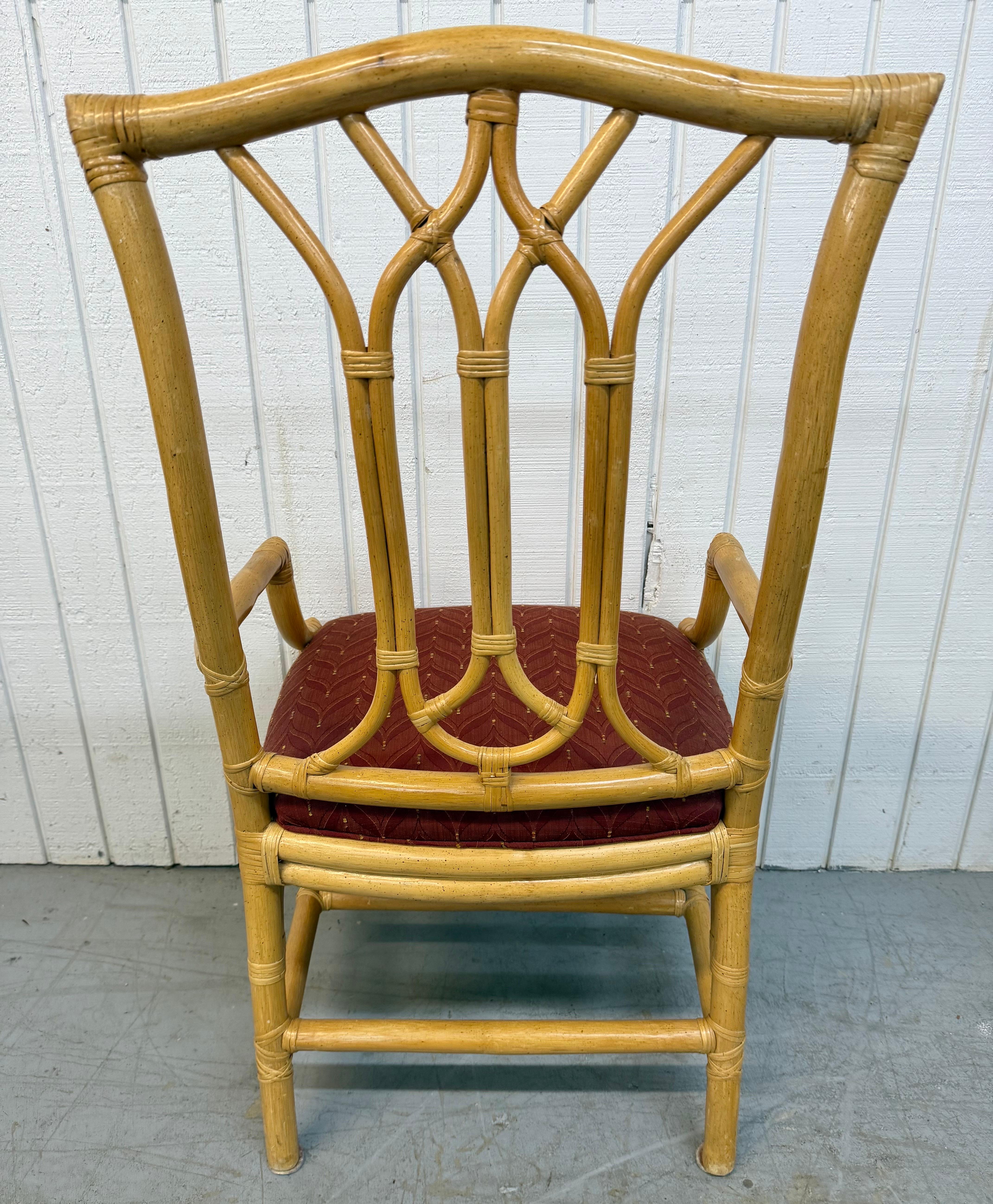 XX secolo Sedie da pranzo in rattan finto bambù vintage - Set di 8 sedie in vendita