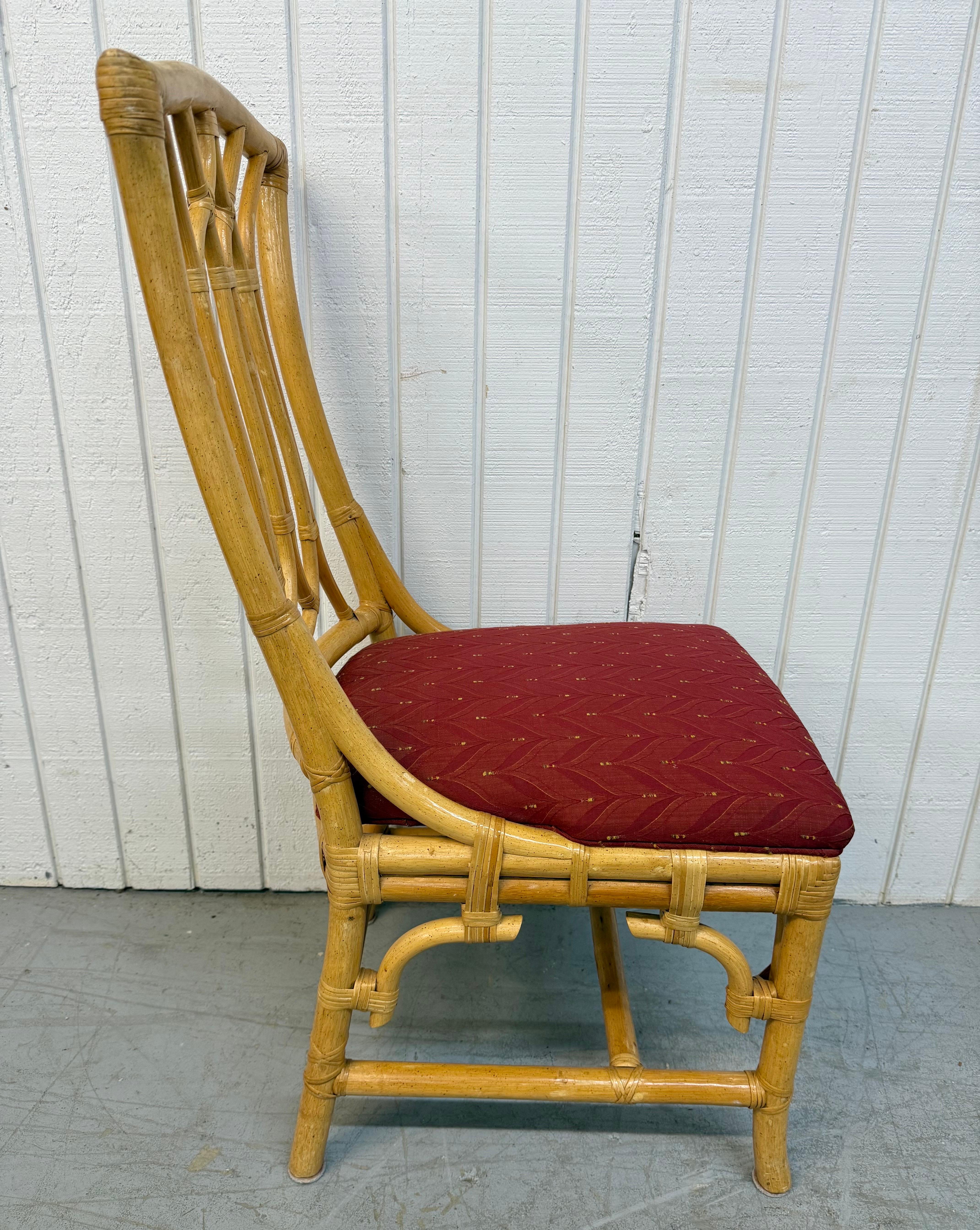 Sedie da pranzo in rattan finto bambù vintage - Set di 8 sedie in vendita 1