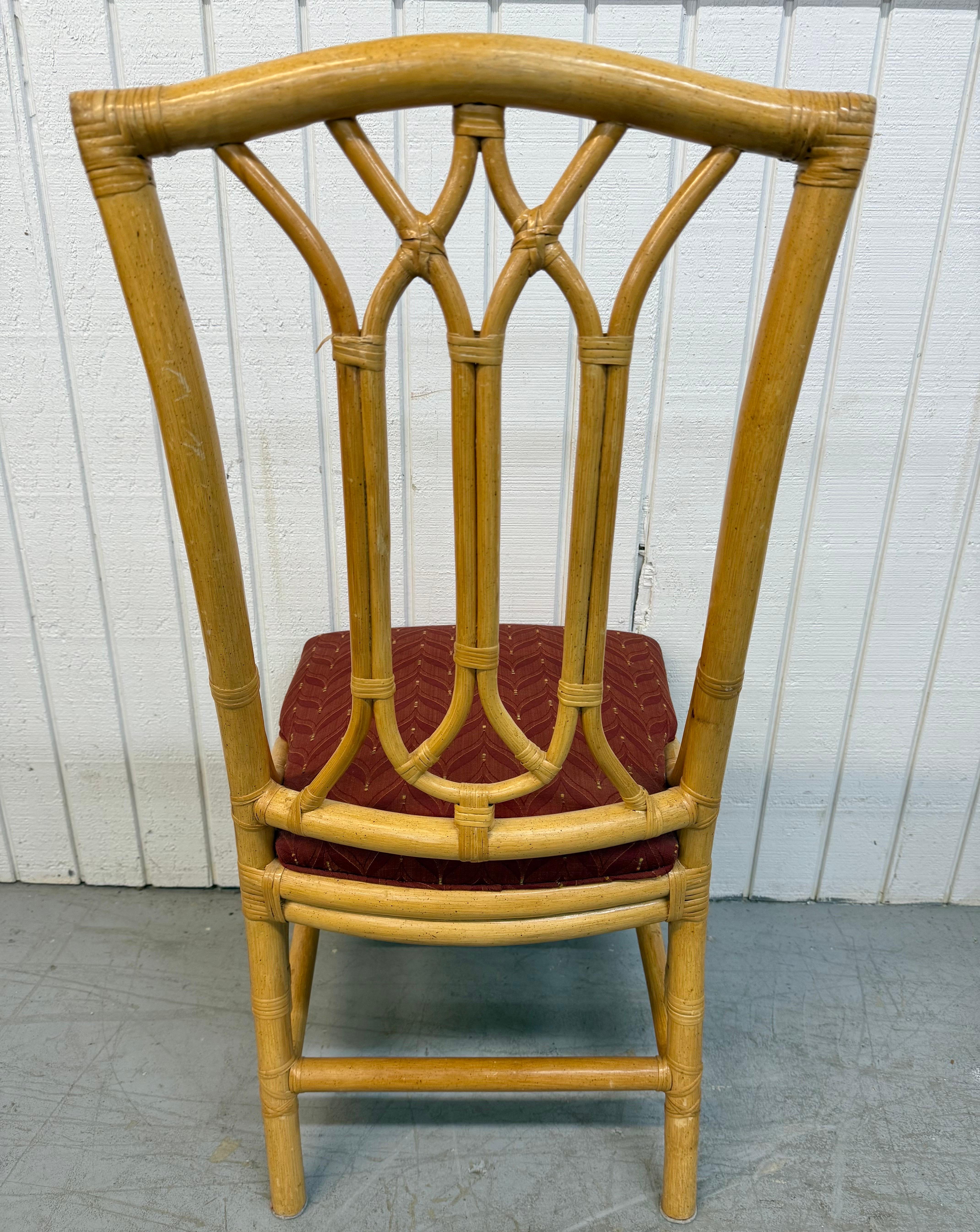 Sedie da pranzo in rattan finto bambù vintage - Set di 8 sedie in vendita 2