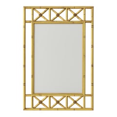Espejo de pared rectangular de estilo vintage imitación bambú