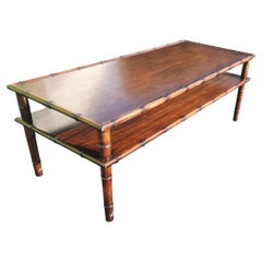 Vintage Faux Bamboo Two Tier Coffee Table