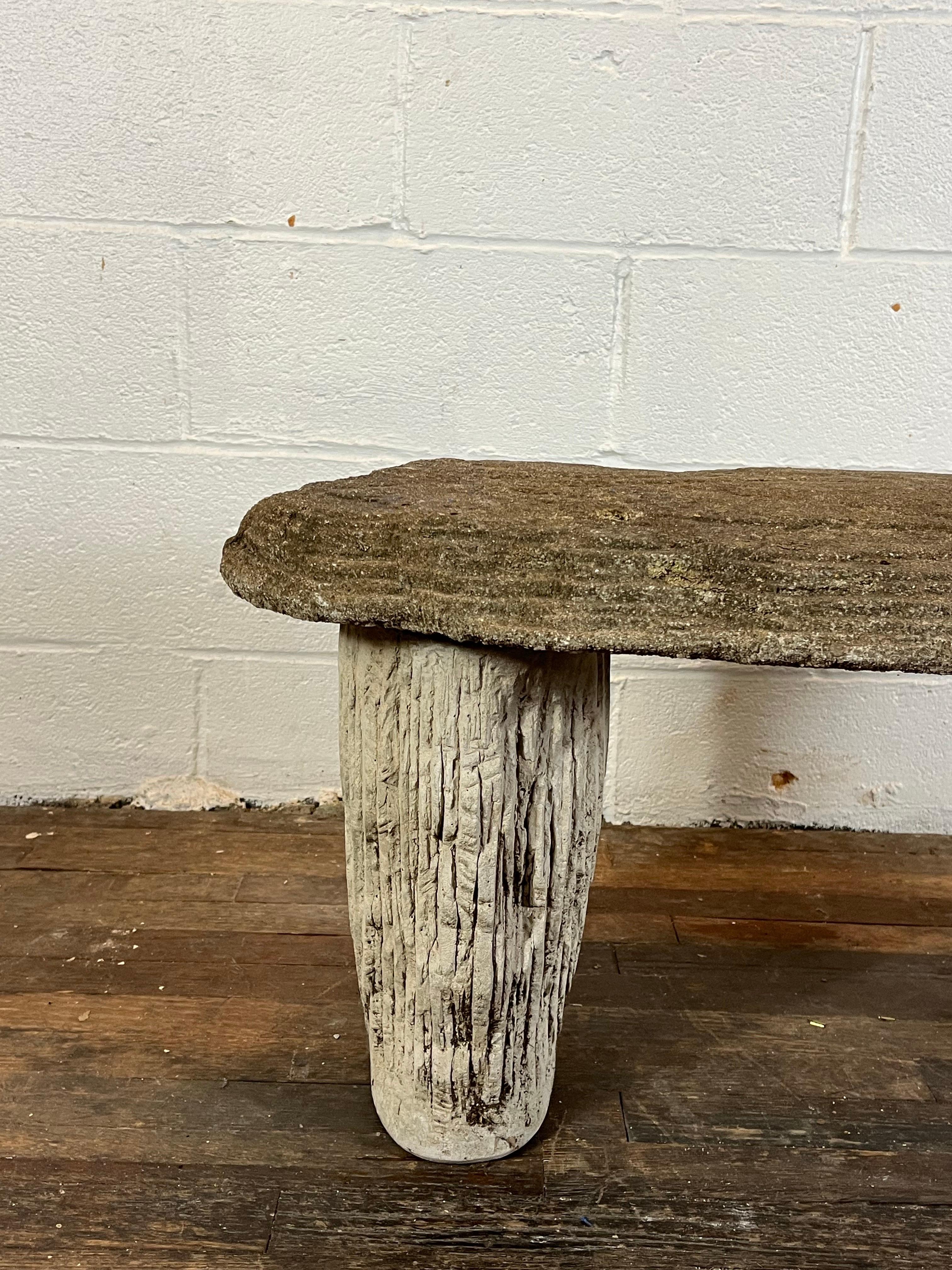 Vintage Faux Bois 3 Stück gegossenen Stein Adirondack Gartenbank (amerikanisch) im Angebot