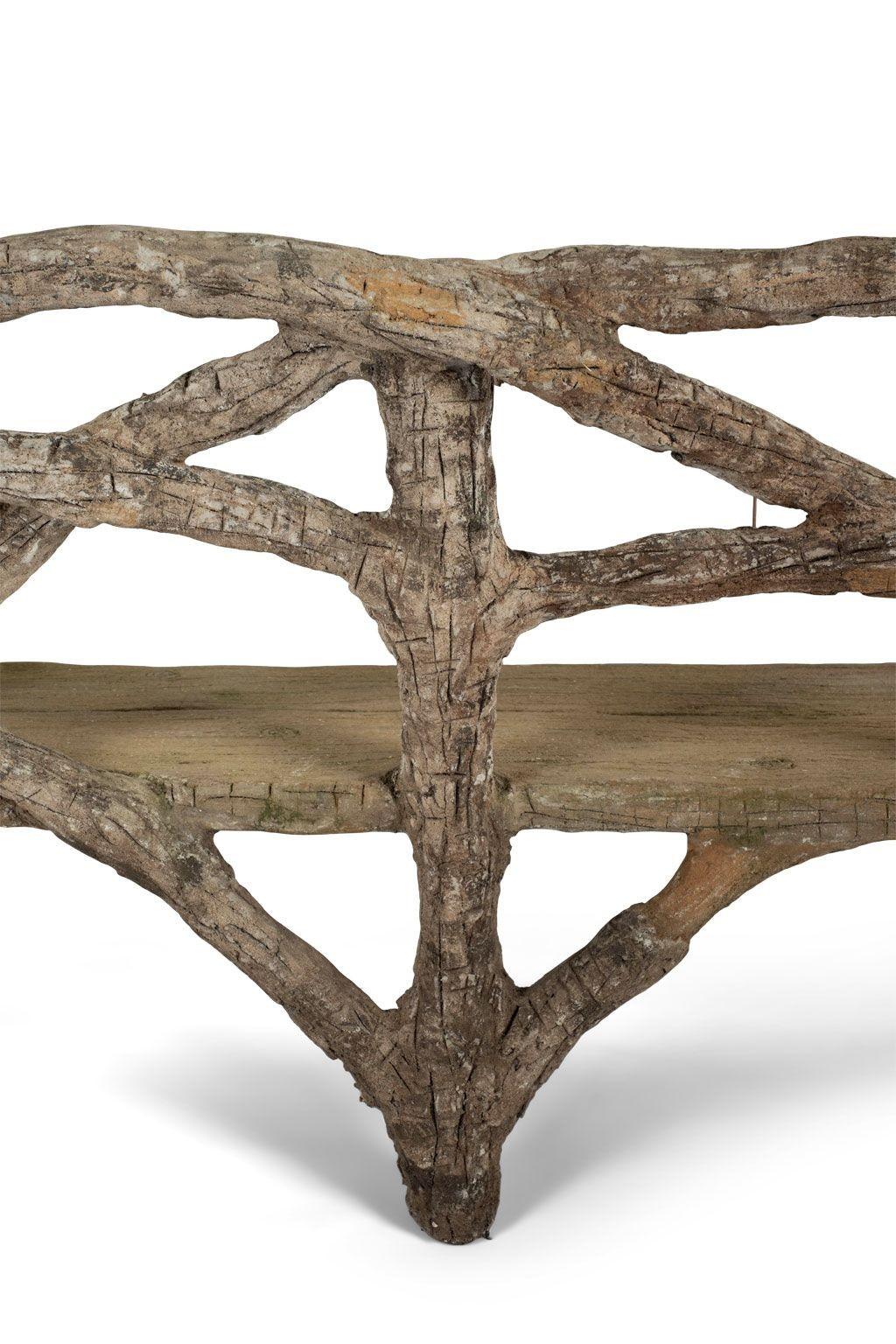 Vintage Faux Bois Bench 2