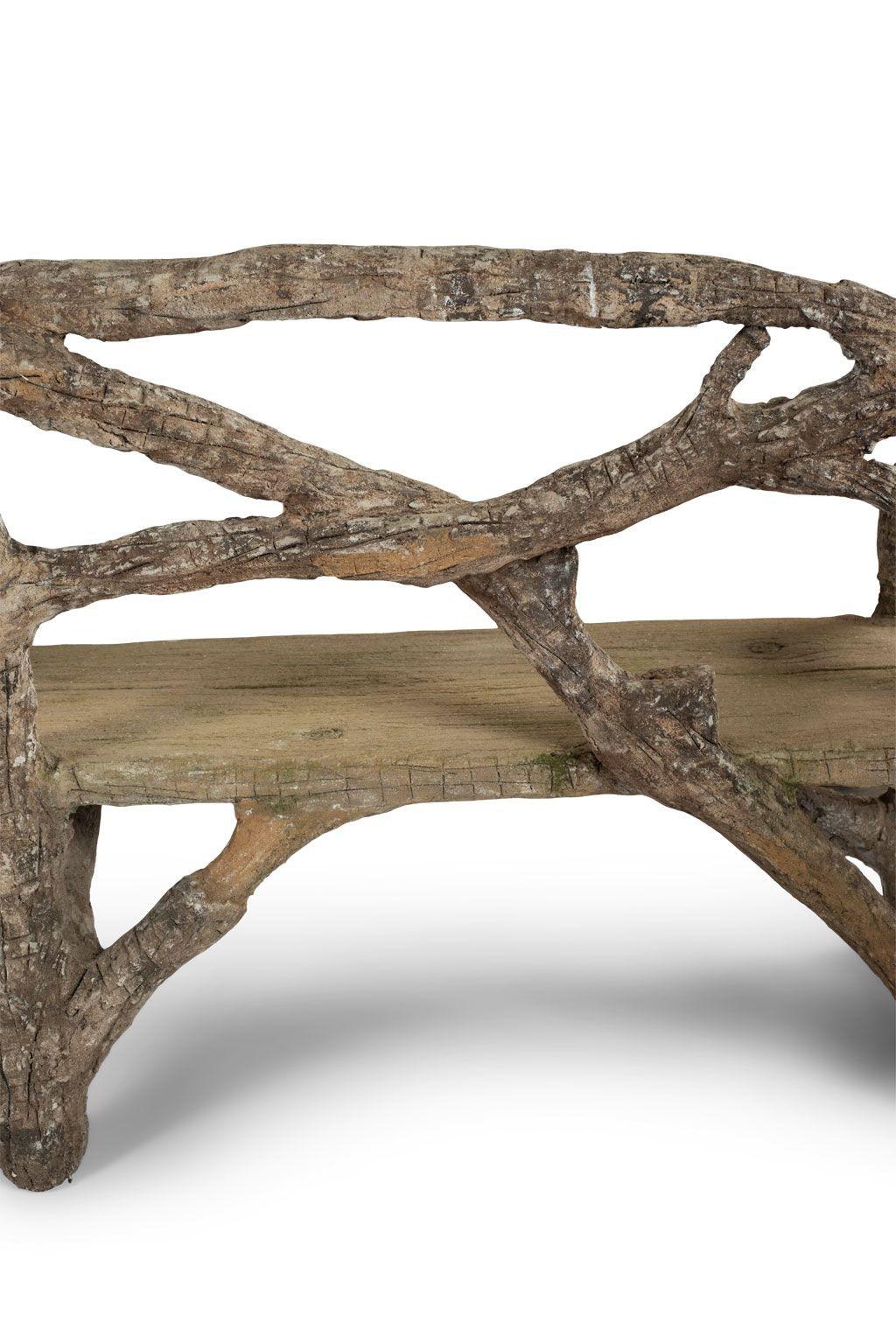 Vintage Faux Bois Bench 3