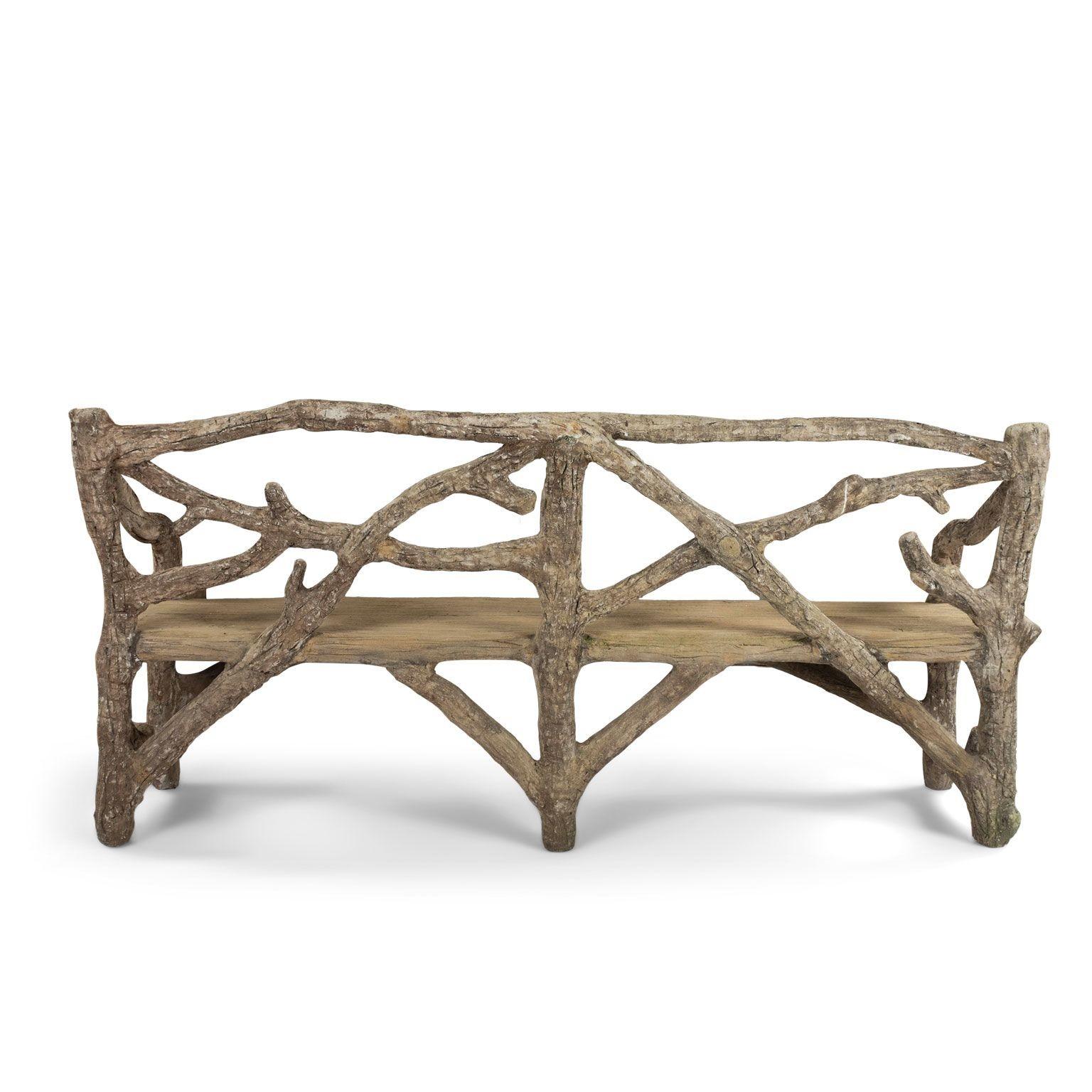 Vintage Faux Bois Bench For Sale 4
