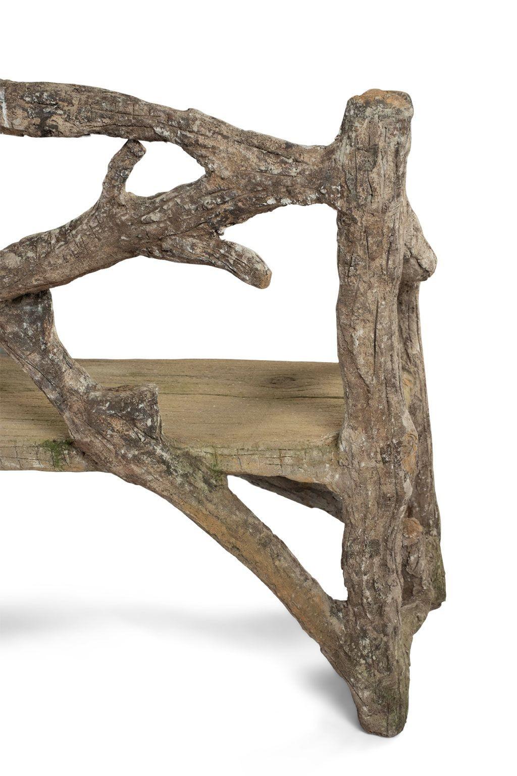 Vintage Faux Bois Bench 4