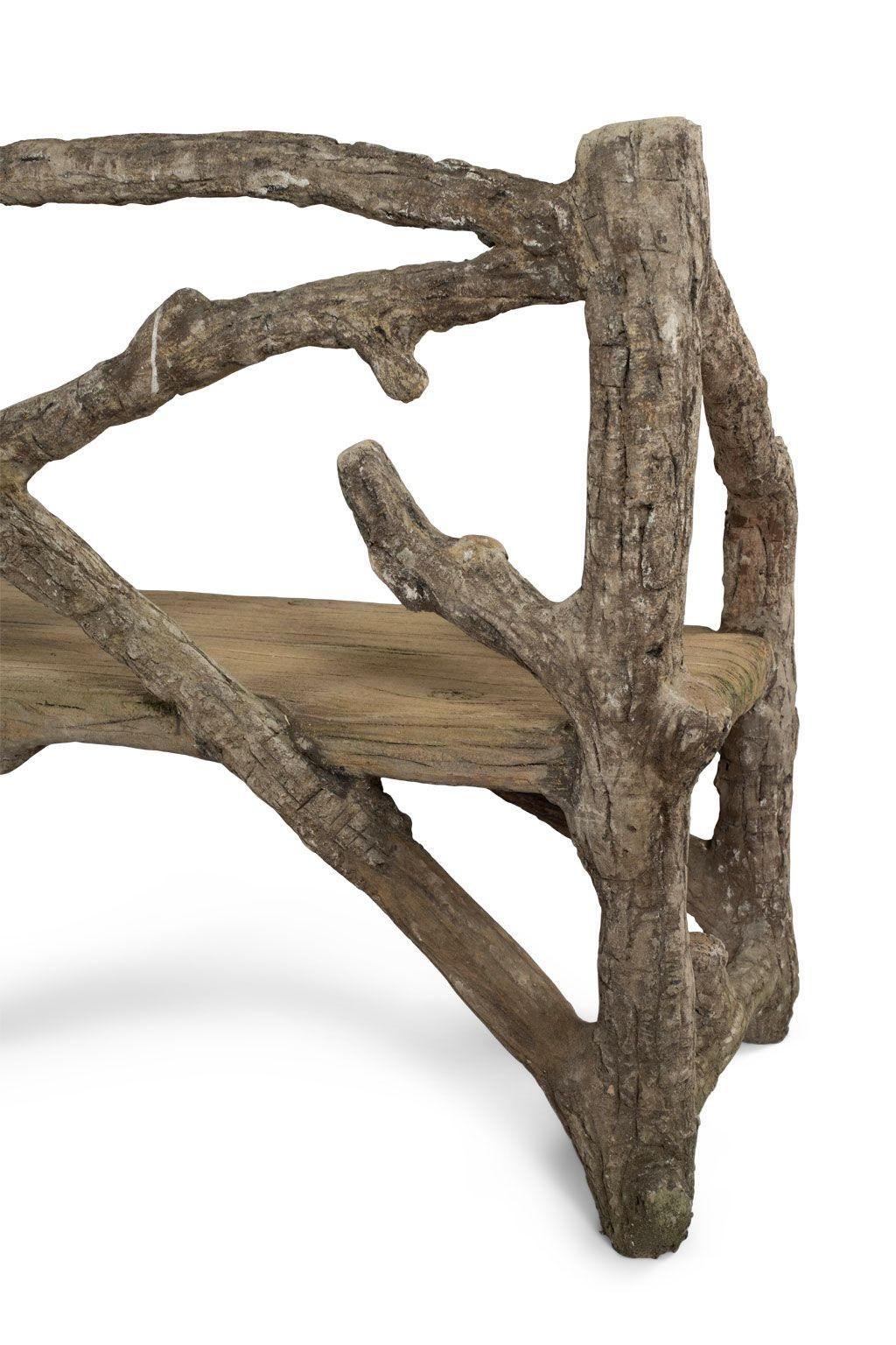 Vintage Faux Bois Bench For Sale 5