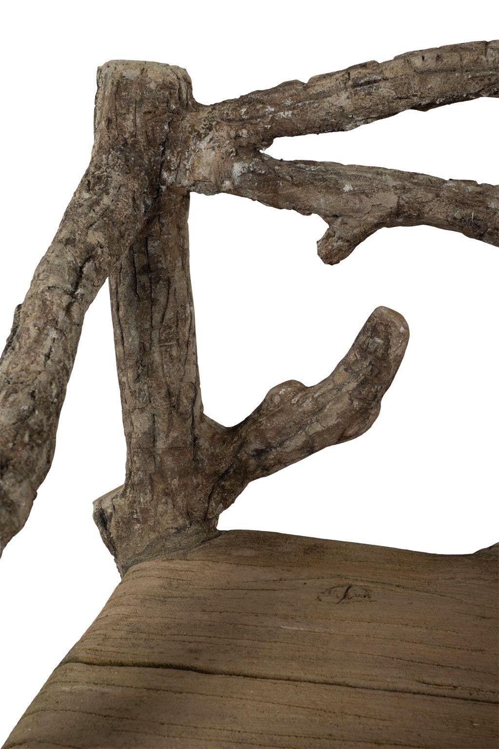 Hand-Crafted Vintage Faux Bois Bench For Sale