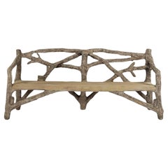 Vintage Faux Bois Bench