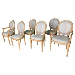 Vintage Faux Bois Dining Chairs - Set of 6