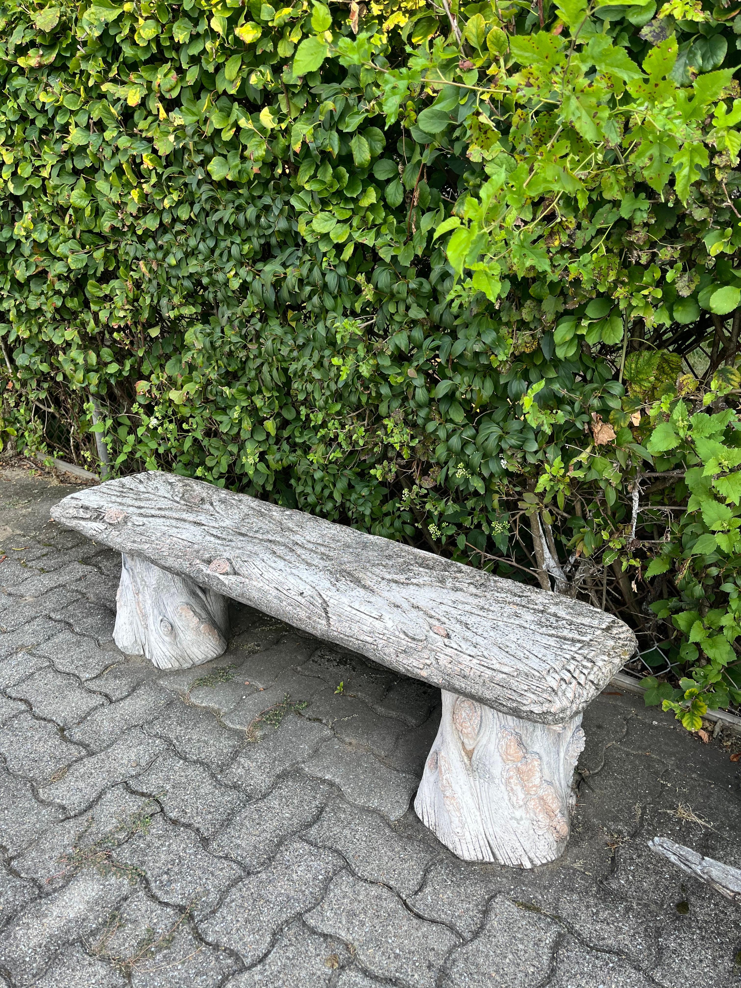 Américain Vintage Faux Bois Garden Bench en vente
