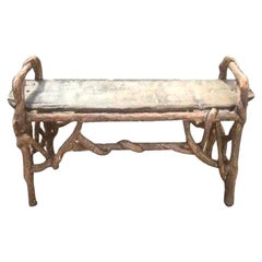 Vintage Faux Bois Garden Bench