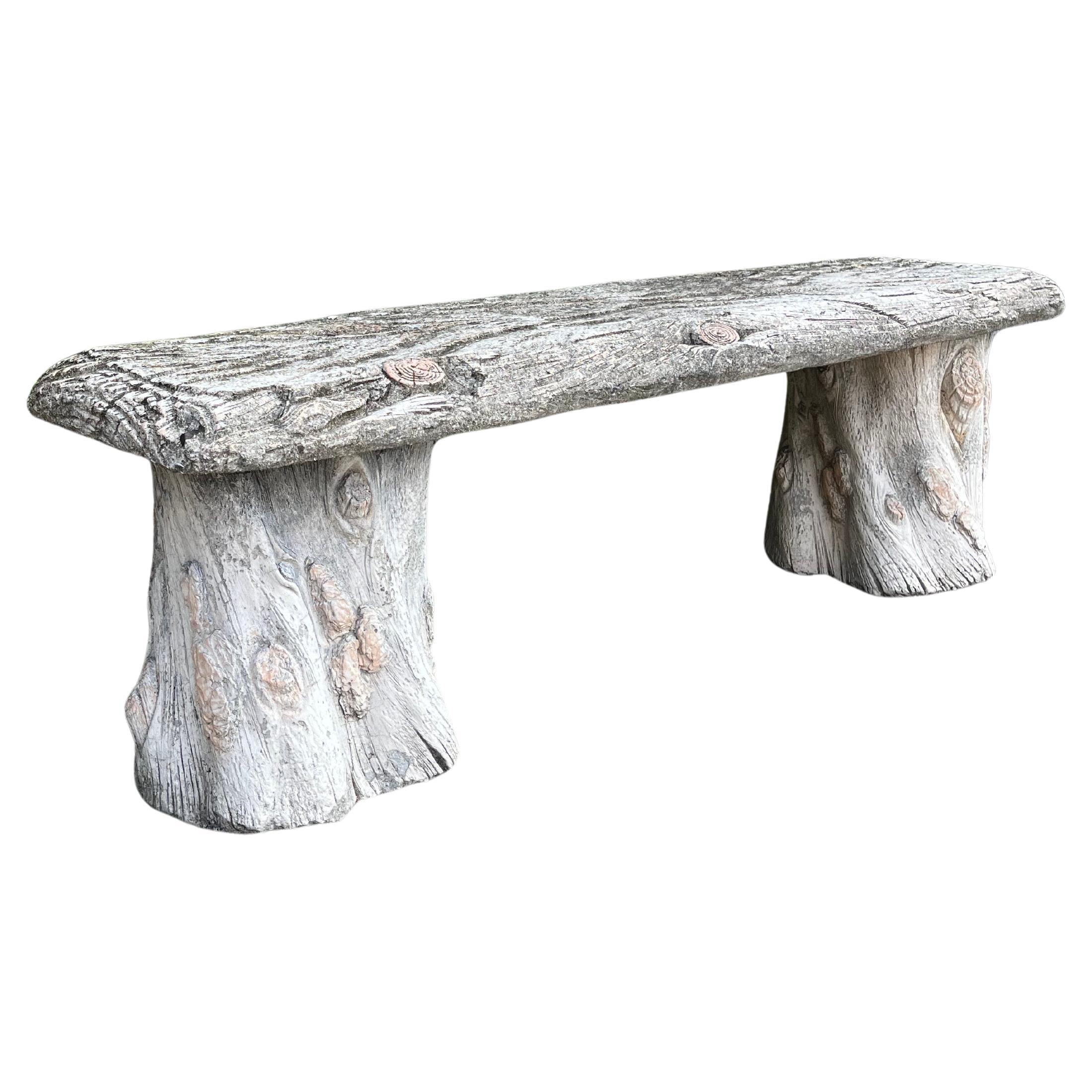 Vintage Faux Bois Garden Bench