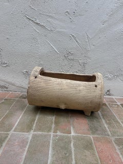 Vintage Faux Bois Log Planter Jardiniere – Rustic Cast Concrete Tree Trunk