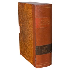 Retro Faux Book Box, English, Leather Bound Folio, Sleeve, Secret Safe, C.1950