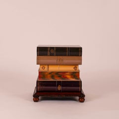 Vintage Faux Book Stack Side Table