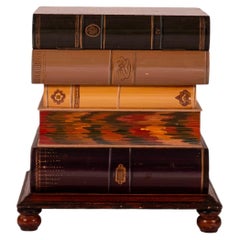 Vintage Faux Book Stack Side Table