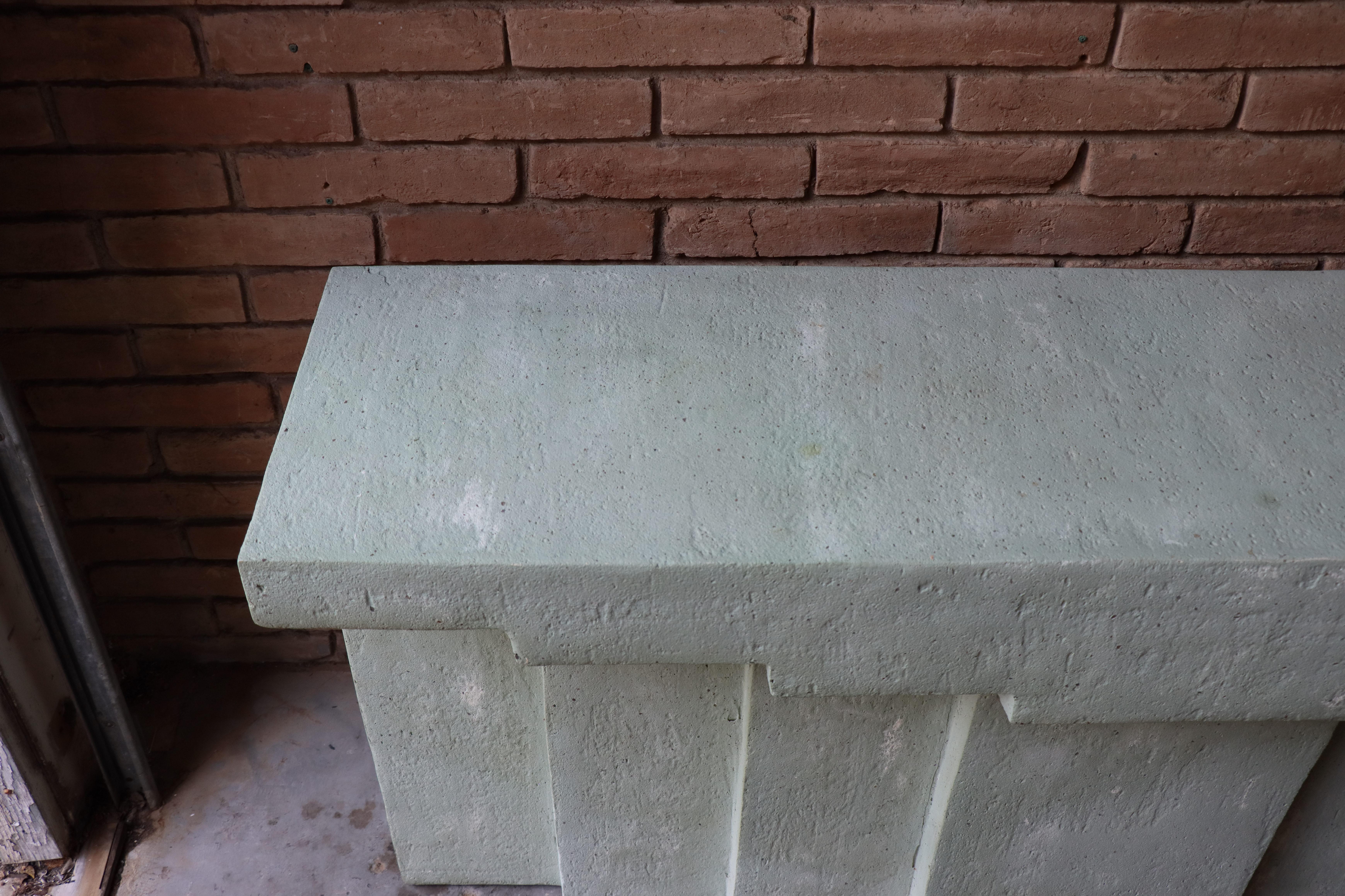 Vintage Faux Concrete or Plaster Console Table - Modernist  3
