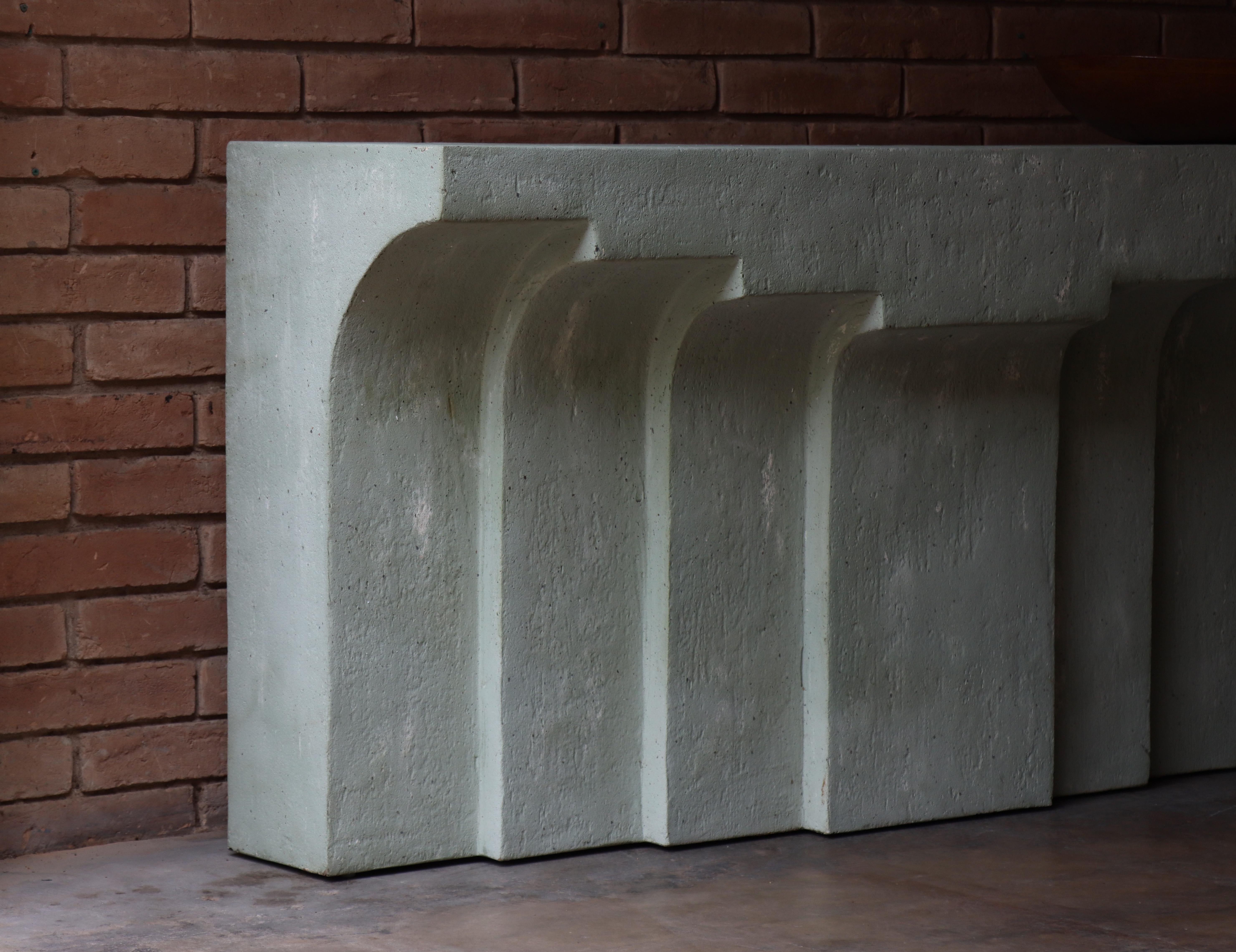 American Vintage Faux Concrete or Plaster Console Table - Modernist 