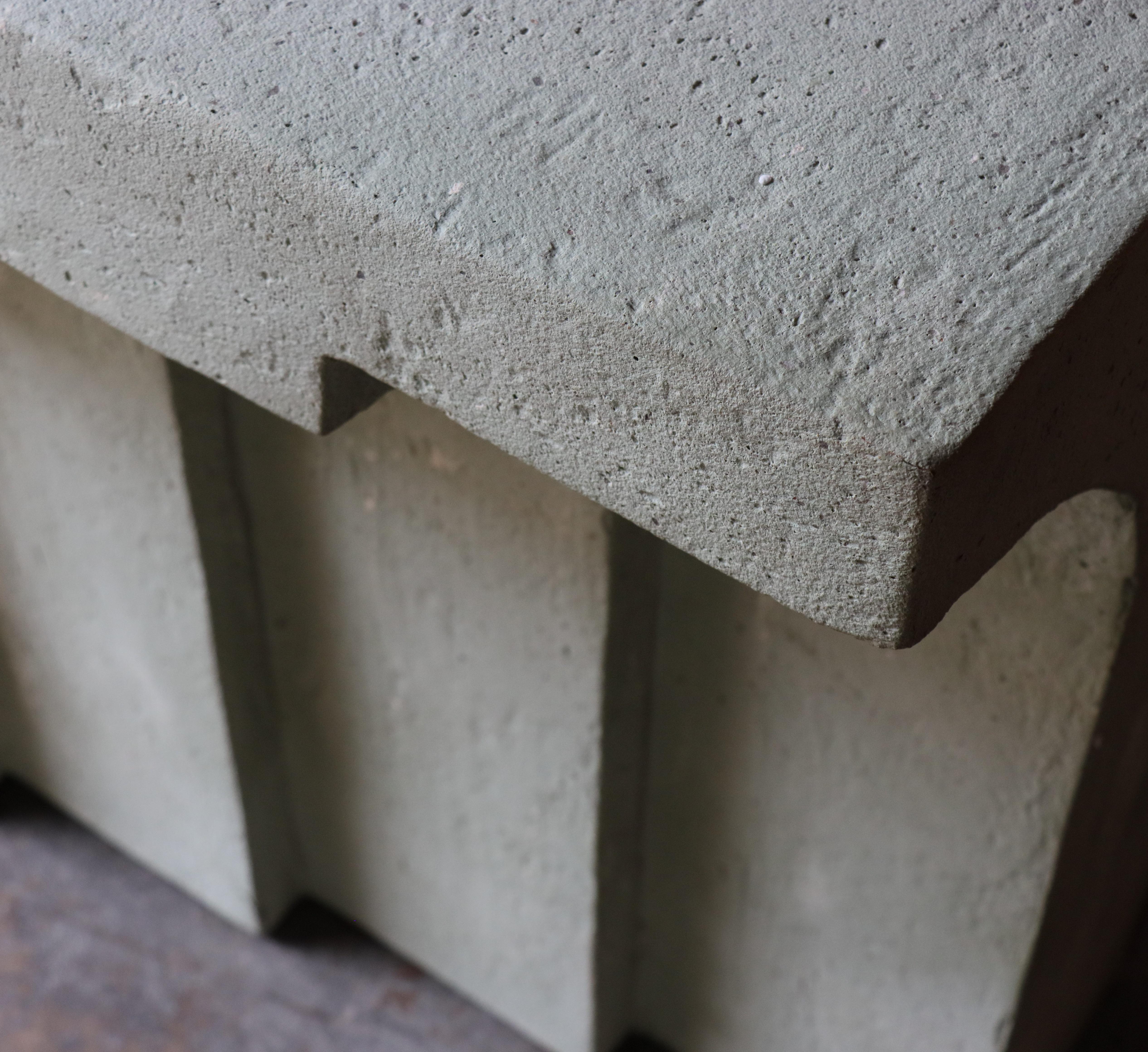 Vintage Faux Concrete or Plaster Console Table - Modernist  In Good Condition In Round Rock, TX