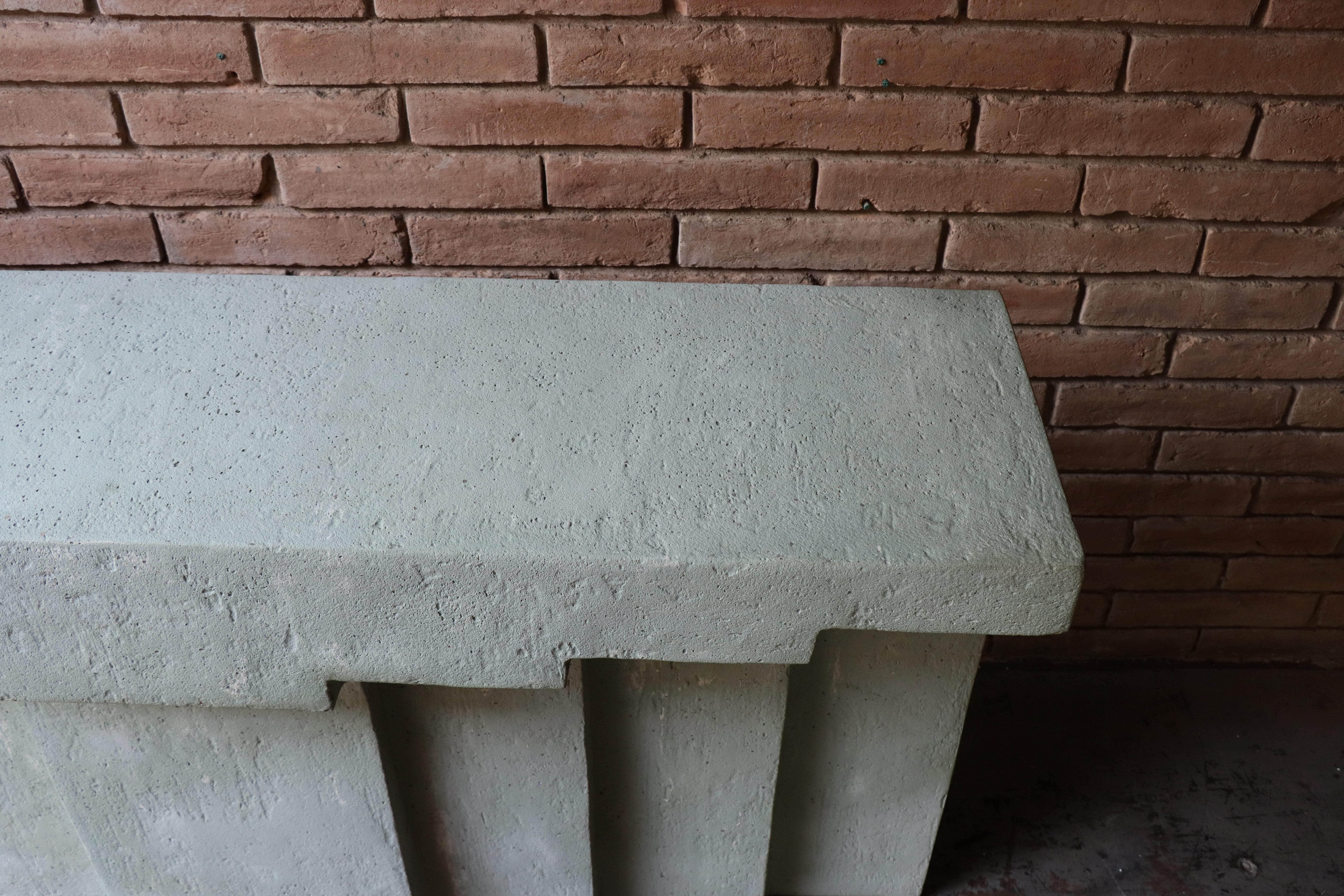 Vintage Faux Concrete or Plaster Console Table - Modernist  1