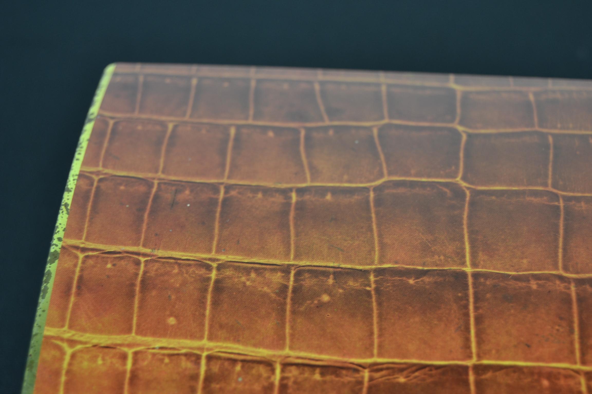 Boîte vintage en fausse étain de crocodile pour Cote D'or Chocolate en vente 2