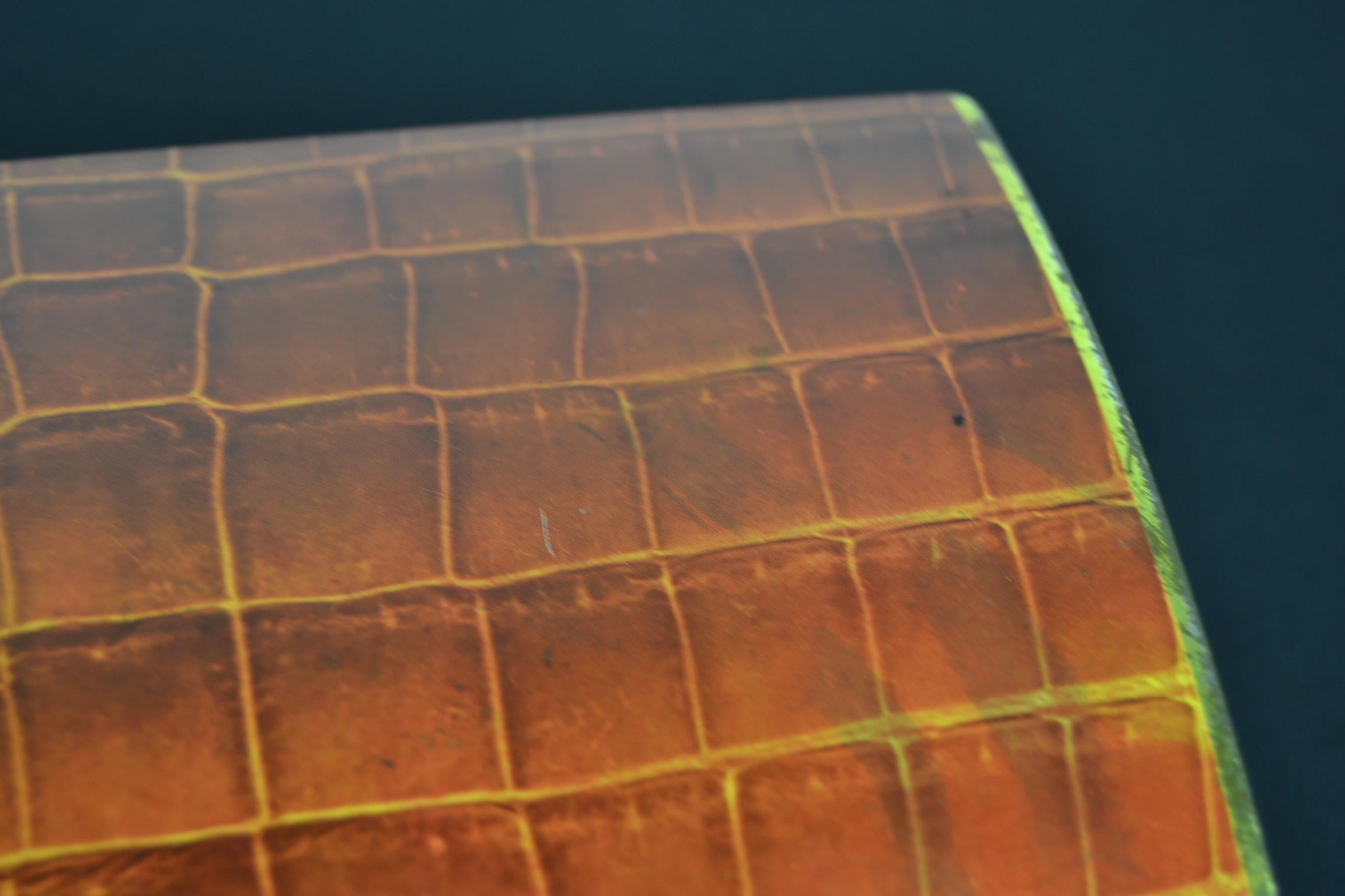 Boîte vintage en fausse étain de crocodile pour Cote D'or Chocolate en vente 3