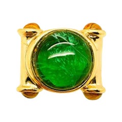 Vintage Faux Emerald Cocktail Ring 1980s