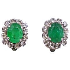 Vintage Faux Emeralds Christian Dior Earrings 1970s