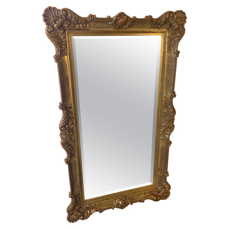 Vintage Faux Gilt Plastic Framed Mirror For Sale at 1stDibs
