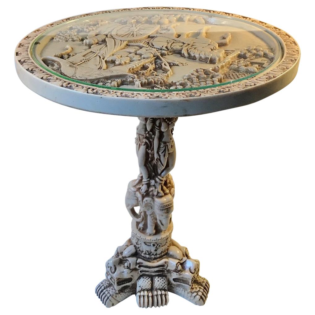 Vintage Faux Ivory Opium Table, China 1960s