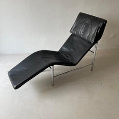 Vintage Faux Leather Chaise Longues by Tord Bjorklund Sweden, 1970