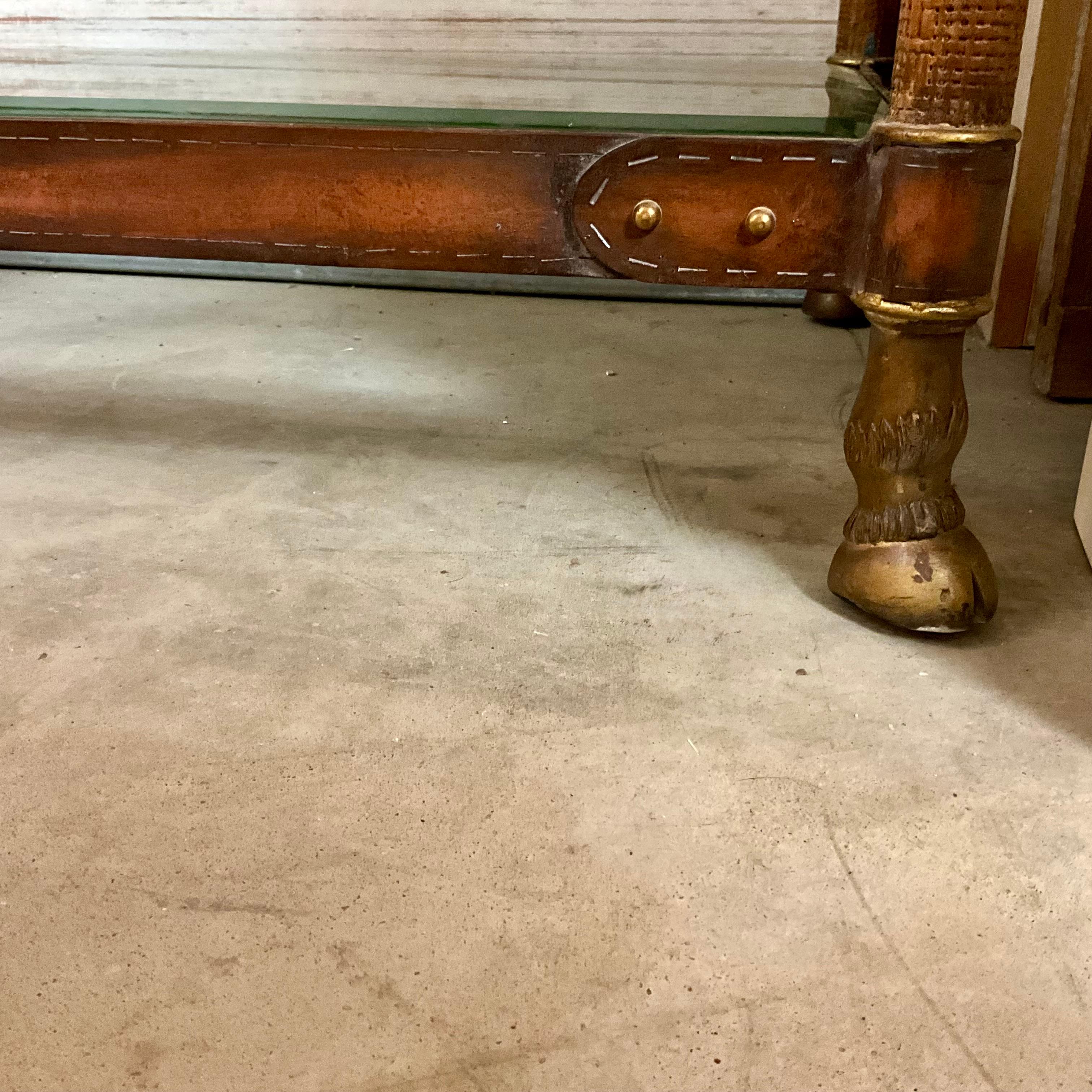 Vintage Riemenregal aus Kunstleder von La Barge 1