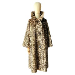 Vintage Faux Leopard Coat with Buttons