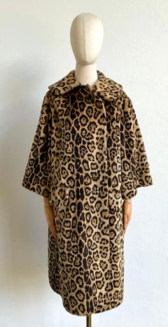 Vintage Faux Leopard Long Coat