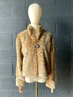 Vintage Faux Leopard Painted Pony Short Coat