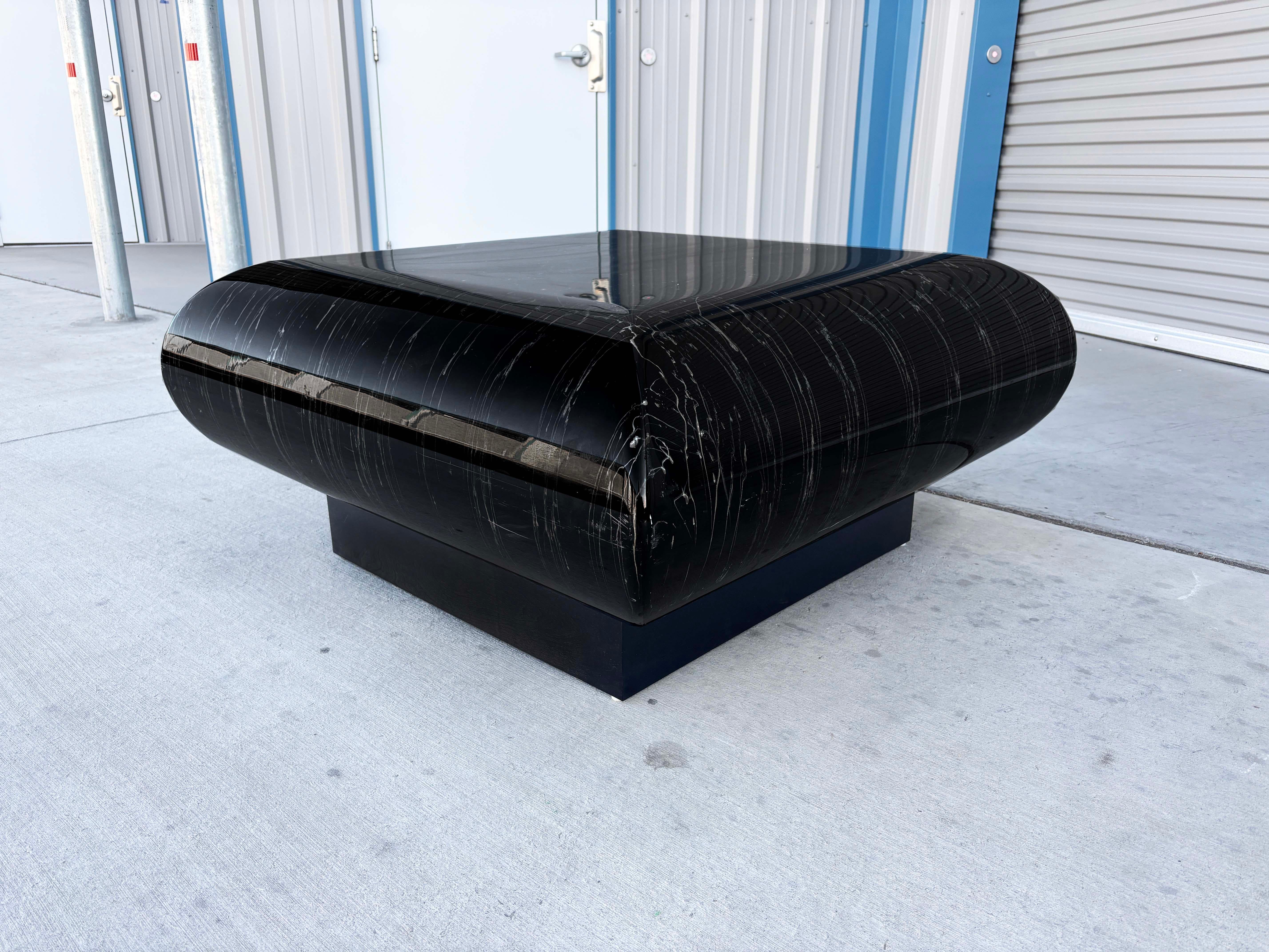 Vintage Faux Marble Coffee Table Styled After Willy Rizzo For Sale 4